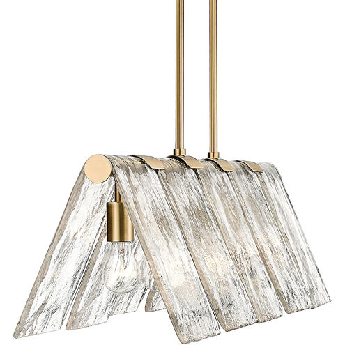 Serenity 5 Light 37.88 inch Modern Brass Linear Pendant Ceiling Light